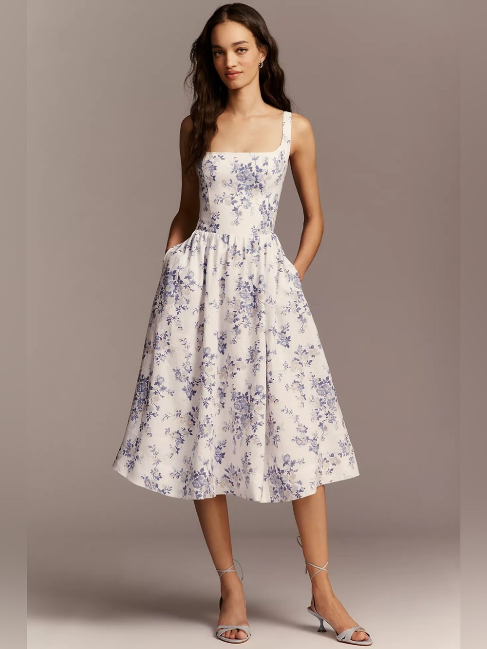 NWT Anthropologie Reformation Janu Linen Floral Garden Midi Dress Size 6